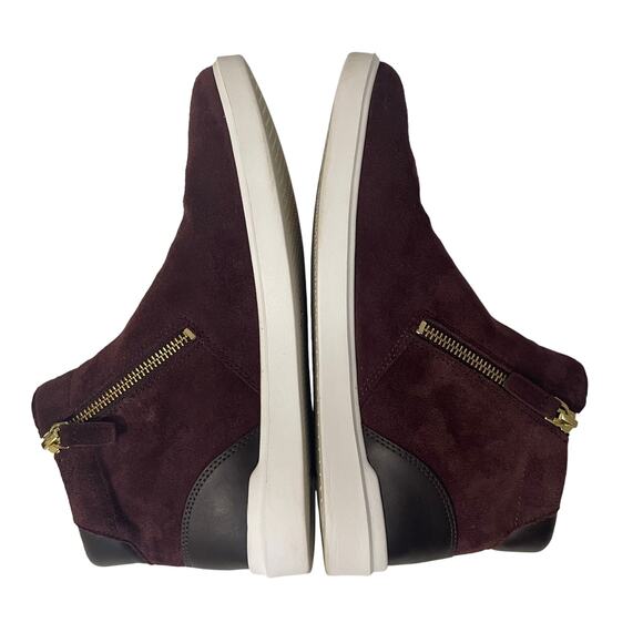 Cole Haan Women’s Suede Sneakers Grand Crosscourt Ankle Mid Top sz 8.5 B Maroon - Picture 3 of 14